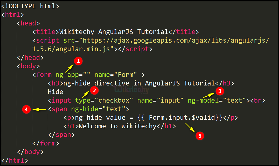 Code Explanation for AngularJS nghide