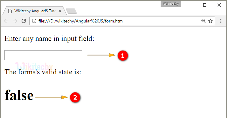 Sample Output for AngularJS form Directive