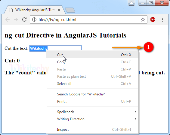 Sample Output for AngularJS ngCut Directive