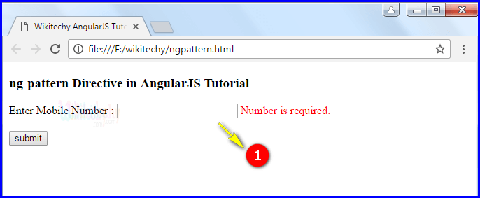 Sample Output for AngularJS ngpattern