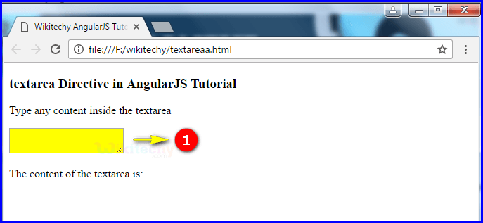 Sample Output for AngularJS textarea Directive