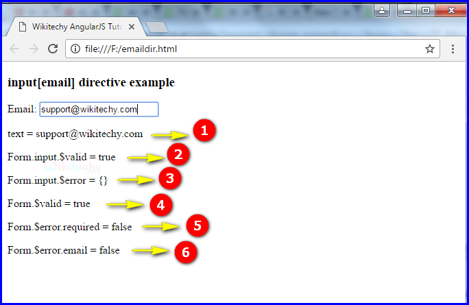 Sample Output1 for AngularJS Input Email