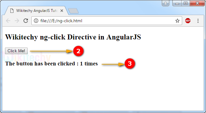 Sample Output for AngularJS ngclick