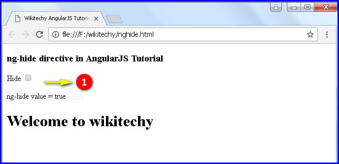 Sample Output1 for AngularJS nghide