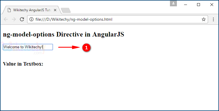 Sample Output1 for AngularJS ngmodeloptions