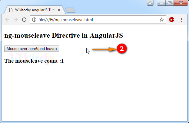 Sample Output for AngularJS ngmouseleave