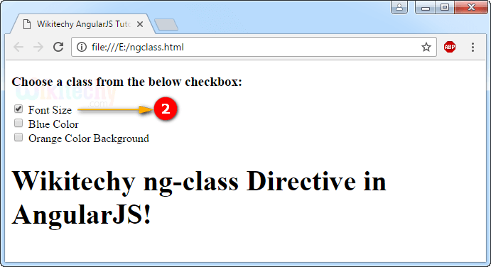 Sample Output2 for AngularJS ngclass