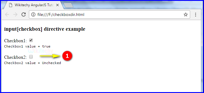 Sample Output3 for AngularJS Input Checkbox