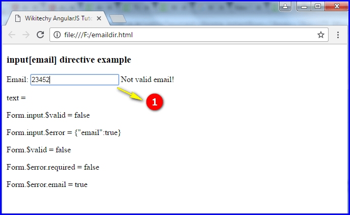 Sample Output3 for AngularJS Input Email