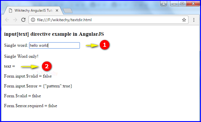 Sample Output3 for AngularJS Input Text