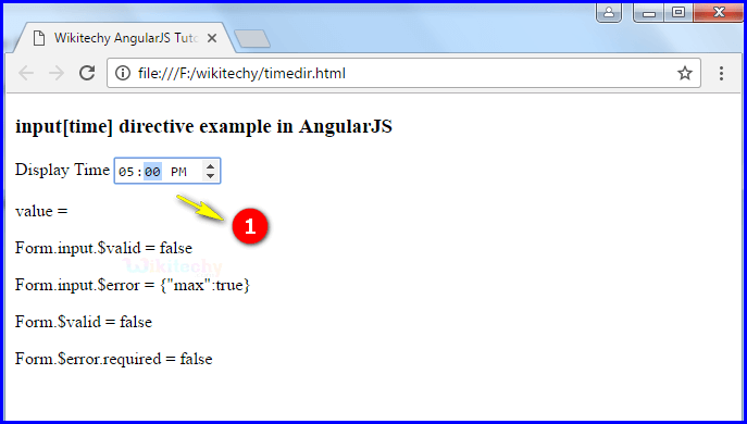 Sample Output3 for AngularJS Input Time