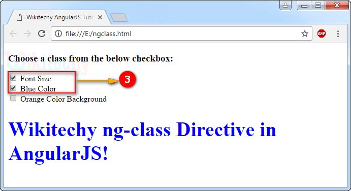 Sample Output3 for AngularJS ngclass