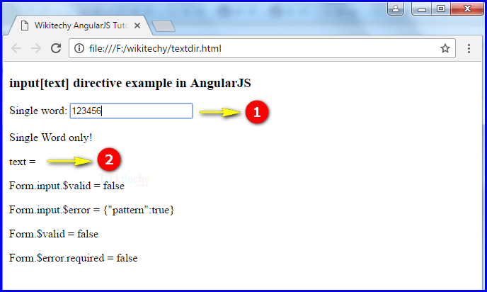 Sample Output4 for AngularJS Input Text