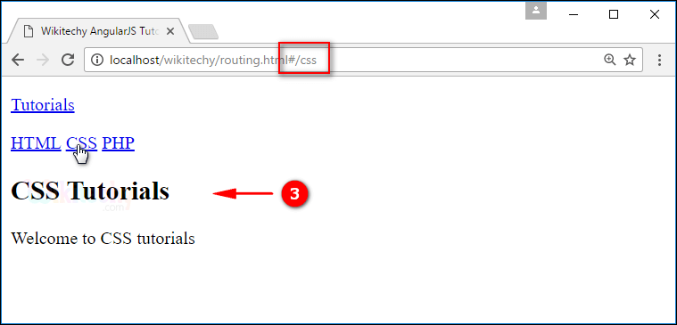 Sample Output3 for AngularJS Routing