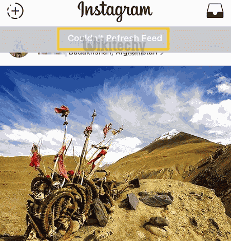 couldnot refresh feed