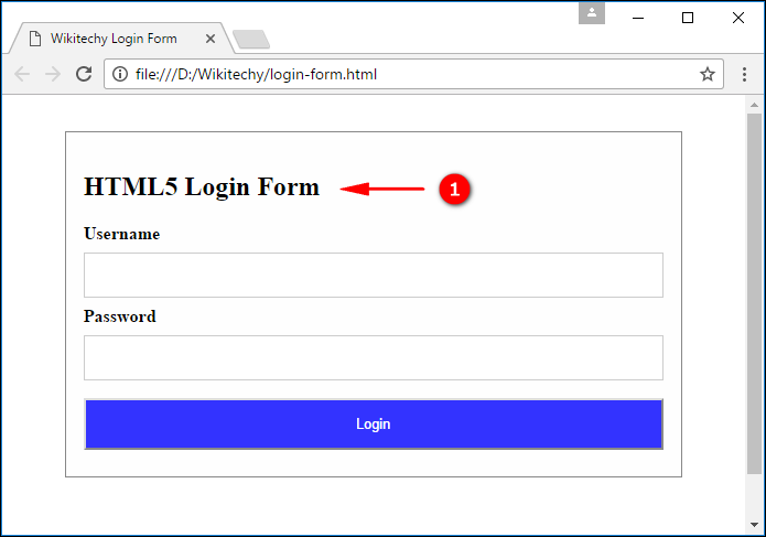 Output for Login Form login-style.css