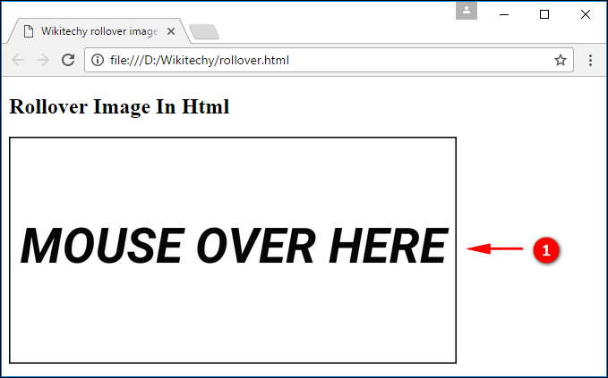 Output for Rollover Image Effect in Html