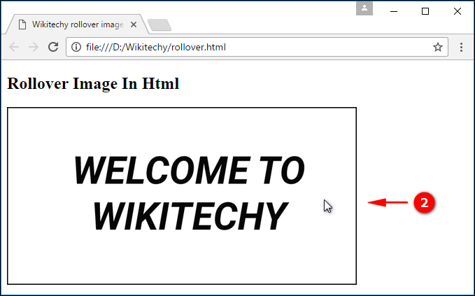 Output for Rollover Image Effect in Html