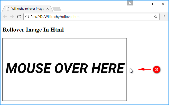 Output for Rollover Image Effect in Html
