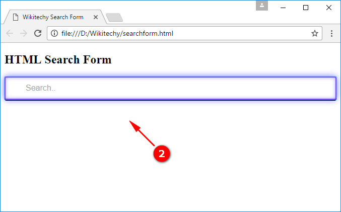 Output for Html5 Search Form