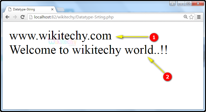 output for Datatype String In PHP