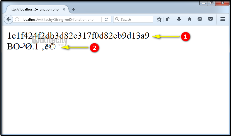 output for md5 Function In PHP