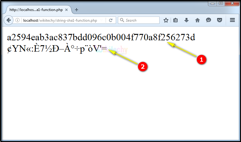 output for sha1 Function In PHP