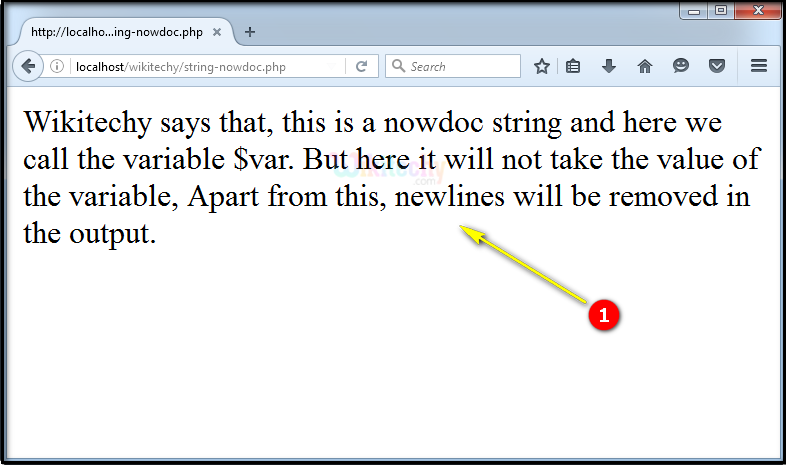 output for String Nowdoc In PHP