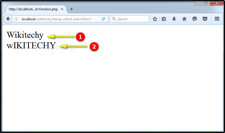 output for ucfirst lcfirst In PHP