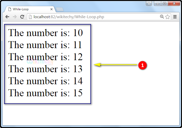 output for While Loop In PHP