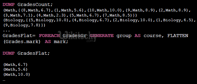 learn apache pig - apache pig tutorial - pig tutorial - apache pig examples - big data - apache pig script - apache pig program - apache pig download - apache pig example  - pig bag tuple flatten function  