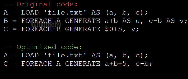 learn apache pig - apache pig tutorial - pig tutorial - apache pig examples - big data - apache pig script - apache pig program - apache pig download - apache pig example  - pig optimizer foreach statement 