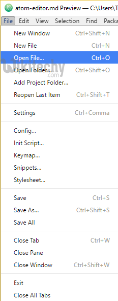  Opening files and directories in atom-editor