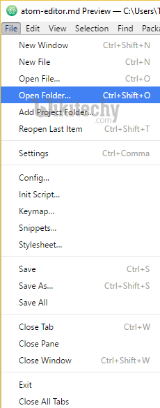  Opening directories in atom-editor