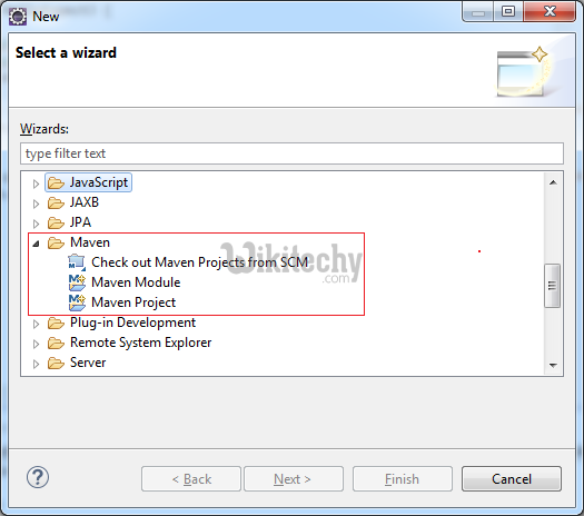  maven select wizard