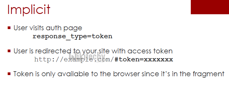 oauth 2.0 - oauth - oauth2 - oauth authentication , oauth token , oauth2 flow , oauth server , oauth flow , oauth2 authentication , oauth2 server , oauth refresh token ,  oauth authorization code -  oauth2 implicit  -   oath authorization code - Implicit Grant - what is oauth , saml vs oauth , oauth tutorial  