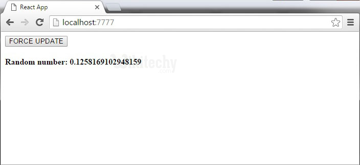 learn reactjs tutorial - reactjs component API force update - reactjs example