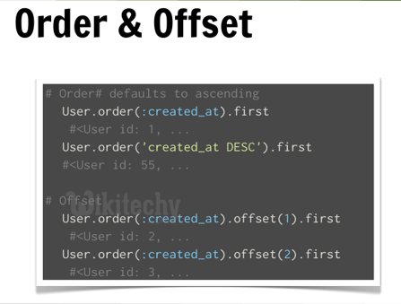 learn ruby on rails - ruby on rails tutorial - ruby on rails - rails code - model - mvc - order and offset - ruby on rails examples