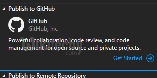 create a repo from visual studio