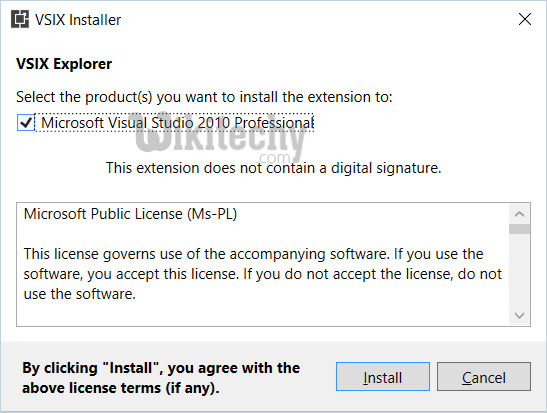 vsix installer in visual studio